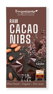 Tablette chocolat 75% noir fèves de cacao crus biologique - 60g -Benjamissimo
