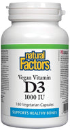 Natural Factors Vegan Vitamin D3 1000 IU - 180 Veg Caps