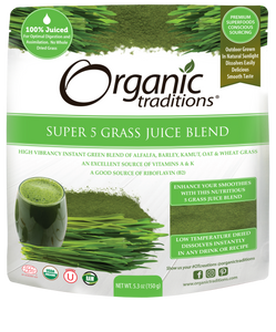 Organic traditions - Poudre de mélange de 5 super jus d'herbes - 150g