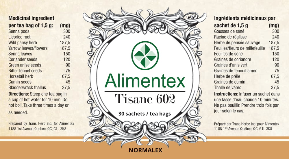 Tisane 602 - Normalex - Alimentex - 30 sachets